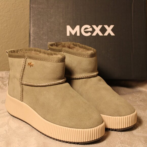 Mexx  Suede Shearling Boots in Taupe - Picture 1 of 12